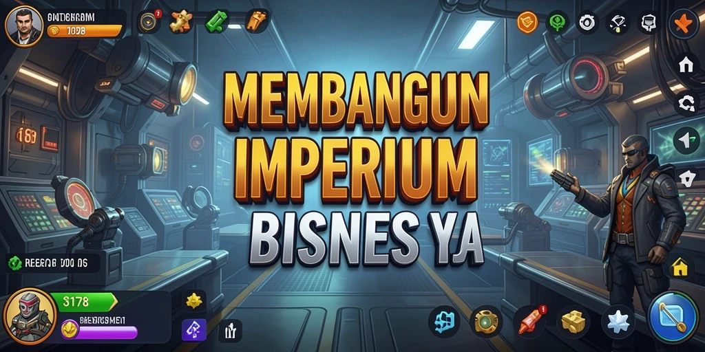 Screenshot menampilkan gameplay interaktif dalam 3178 dengan berbagai bisnis yang sedang dikelola.