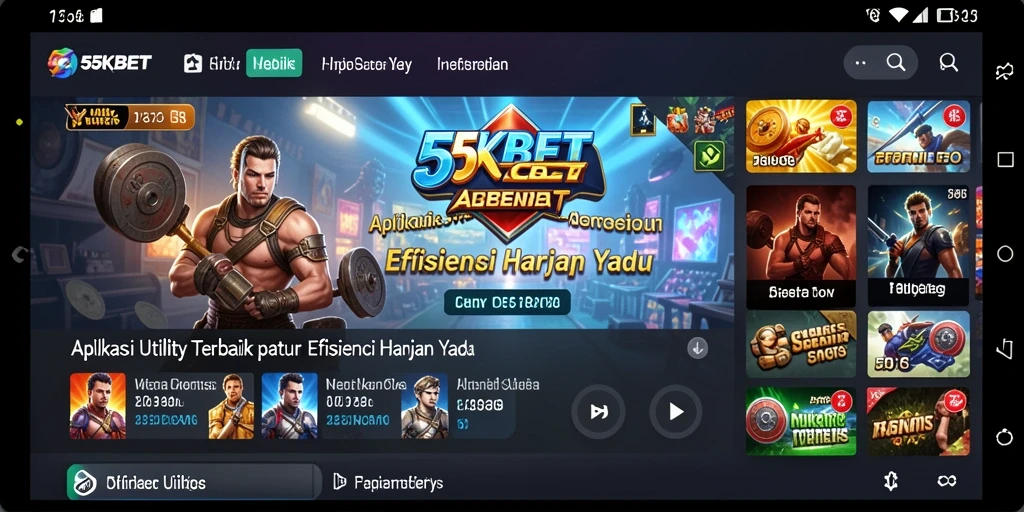Tampilan utama 55KBET yang sederhana dan fungsional.