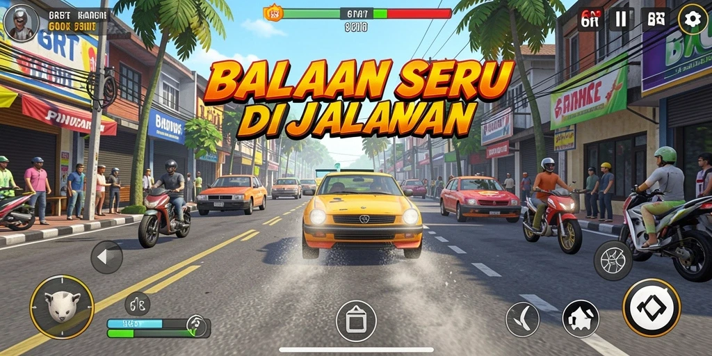 Tampilan gameplay seru balapan mobil di 6RT.