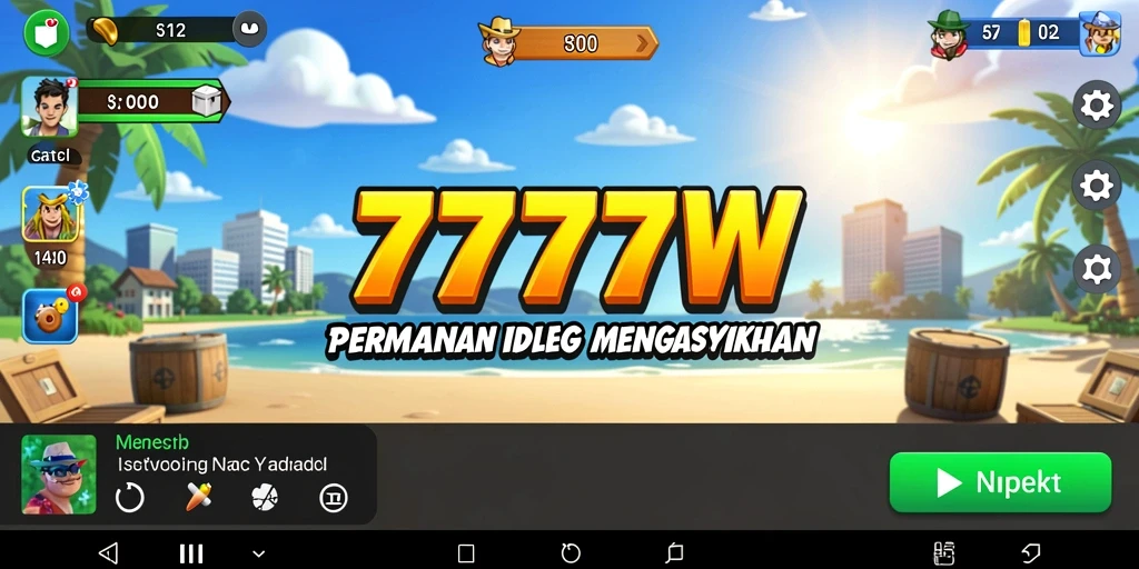 Tampilan gameplay seru dan santai dari 7777W yang mengasyikkan.
