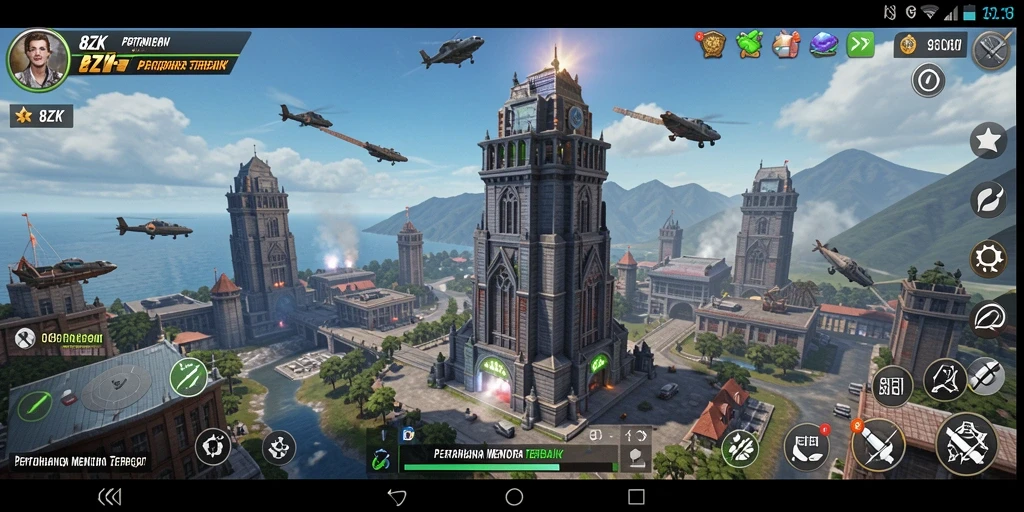 Screenshot gameplay menunjukkan pertahanan menara yang epik di 8ZK.