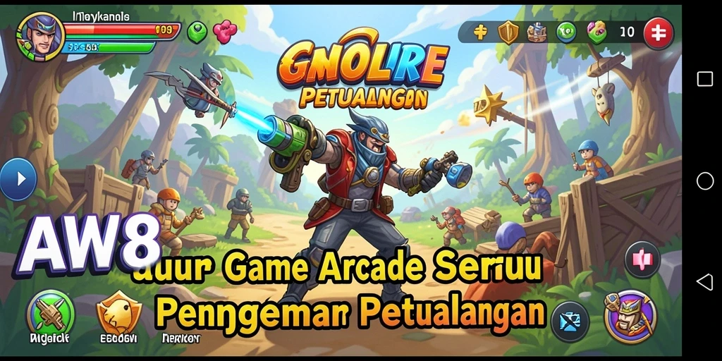 Screenshot gameplay AW8 yang penuh aksi dan tantangan.