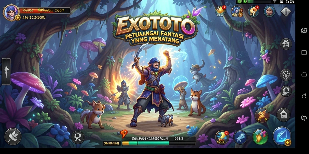 Screenshot gameplay EXOTOTO menampilkan aksi RPG yang seru dan mendebarkan.