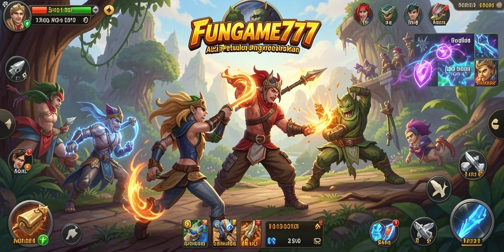 Tampilan menarik dari gameplay Action di FUNGAME777.