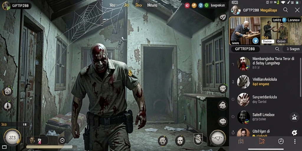 Gameplay menegangkan di dalam <strong>GIFTRP288</strong> dengan atmosfer horor yang mencekam.