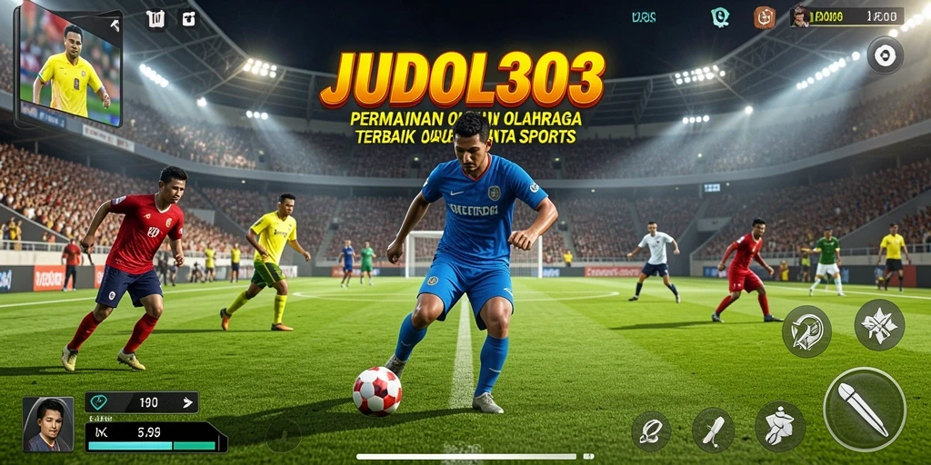 Screenshot gameplay JUDOL303 dengan aksi olahraga yang mendebarkan.