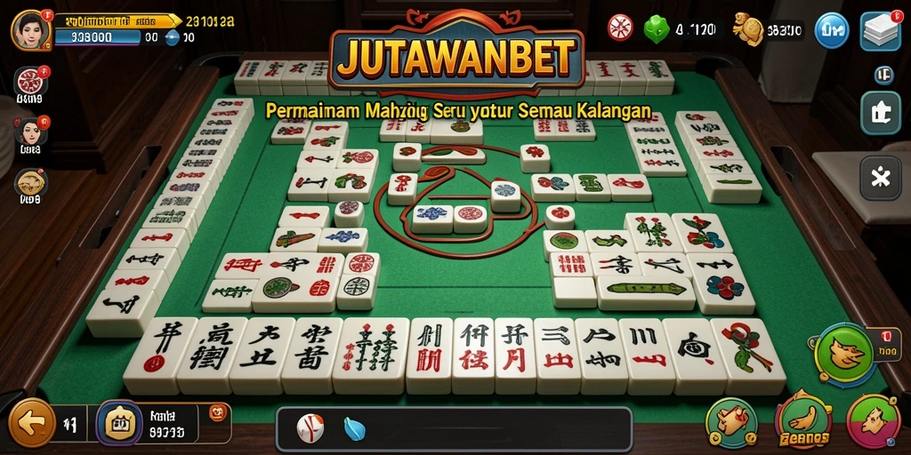 Screenshot gameplay JUTAWANBET dengan grafis Mahjong yang menarik.