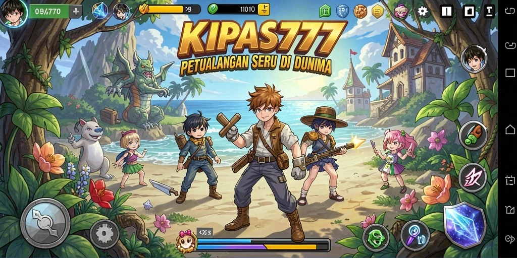 Screenshot gameplay KIPAS777 yang menunjukkan karakter anime beraksi.