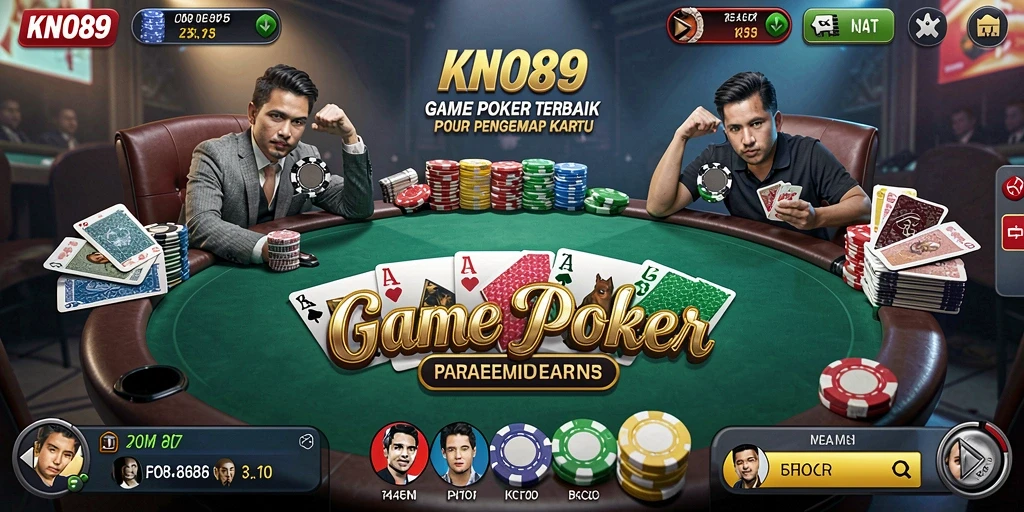 Screenshot KNO89 menampilkan gameplay seru Poker yang mendebarkan.