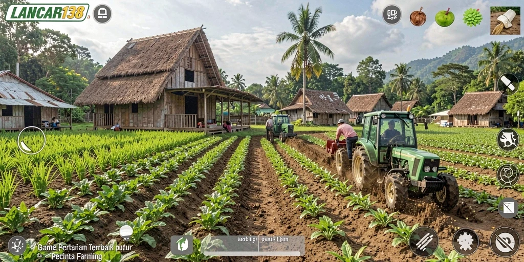 Screenshot menampilkan gameplay pertanian yang menarik dalam LANCAR138.