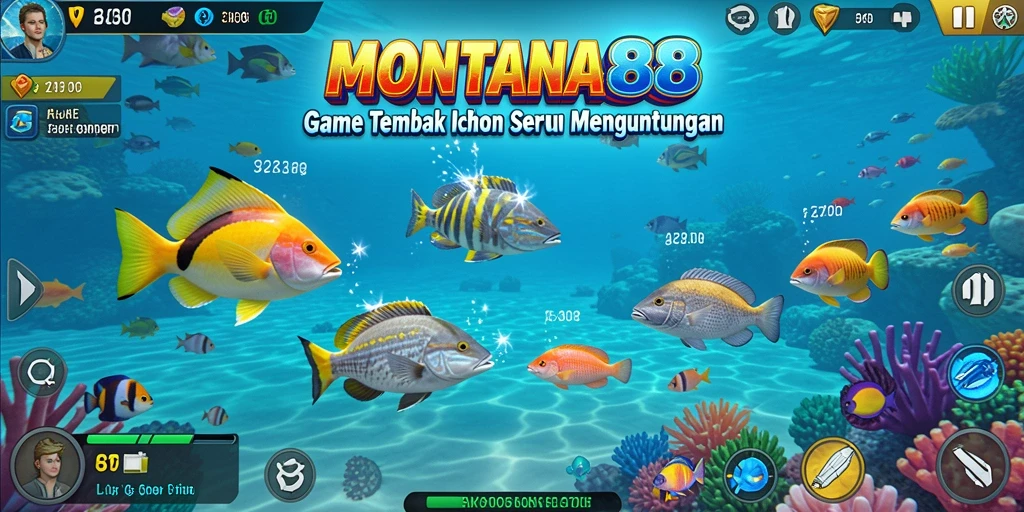 Tangkapan layar MONTANA88 menampilkan aksi seru dalam permainan Tembak Ikan.