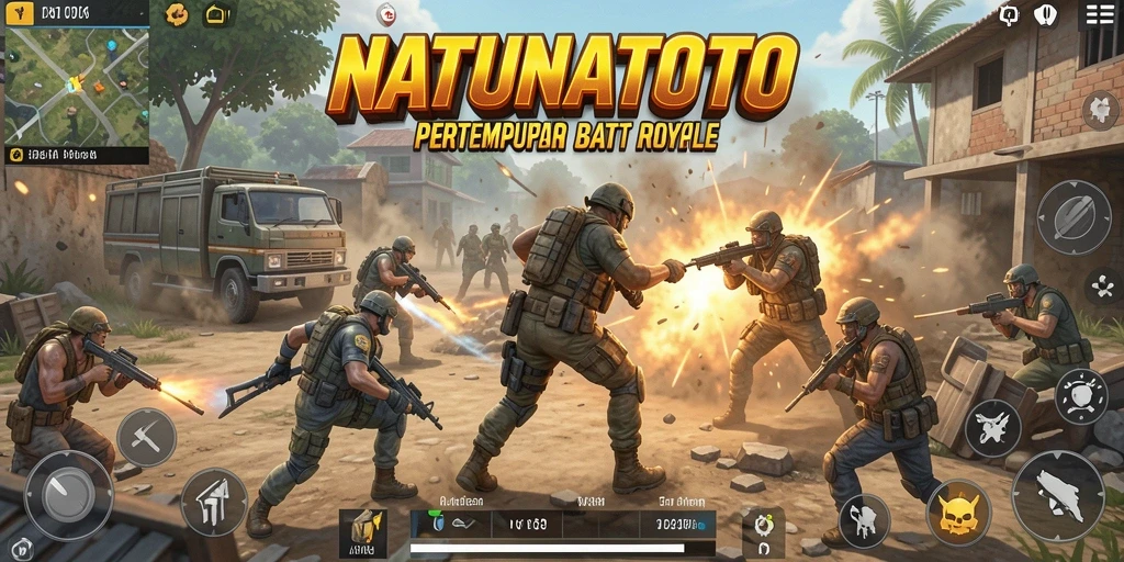 Tangkapan layar gameplay seru NATUNATOTO dalam Battle Royale.