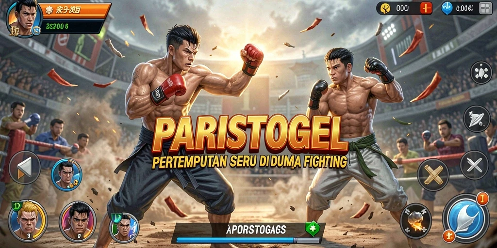 Tampilan gameplay seru dalam PARISTOGEL saat bertarung melawan musuh.