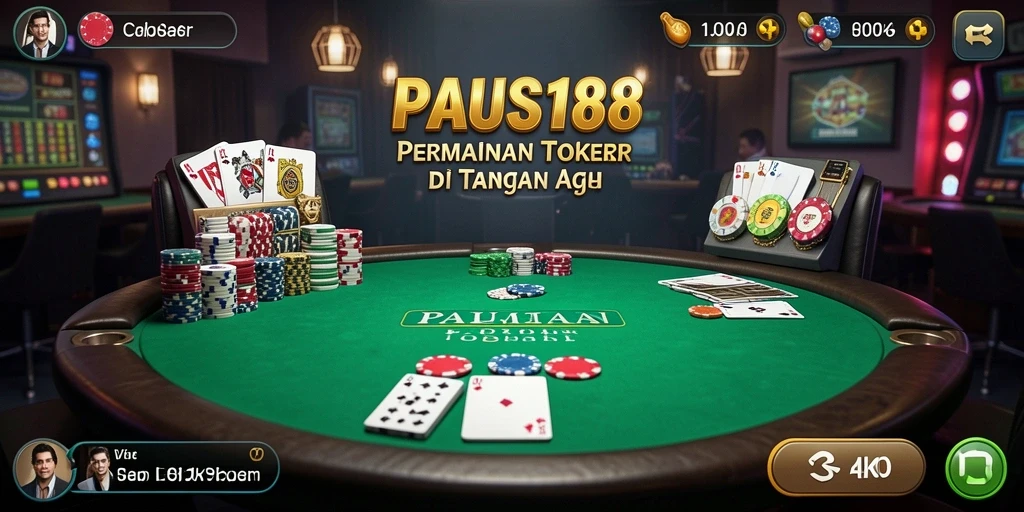 Tampak antarmuka permainan Poker yang menarik di PAUS188.