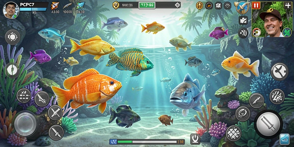 Screenshot dari gameplay seru Tembak Ikan di PCPC7.