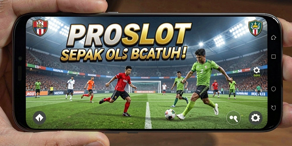 Tampilan gameplay menarik dari PROSLOT yang menampilkan pertandingan sepak bola.
