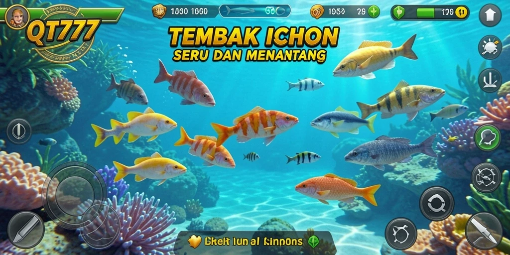 Screenshot menghadirkan momen seru dalam permainan Tembak Ikan QT777.