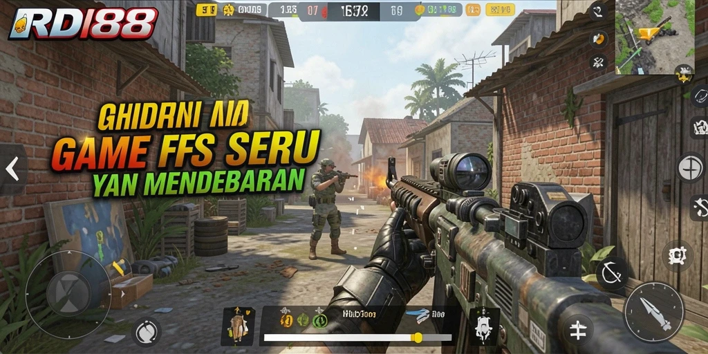 Tampilan gameplay mendebarkan di RDI88 dengan aksi tembak-menembak.