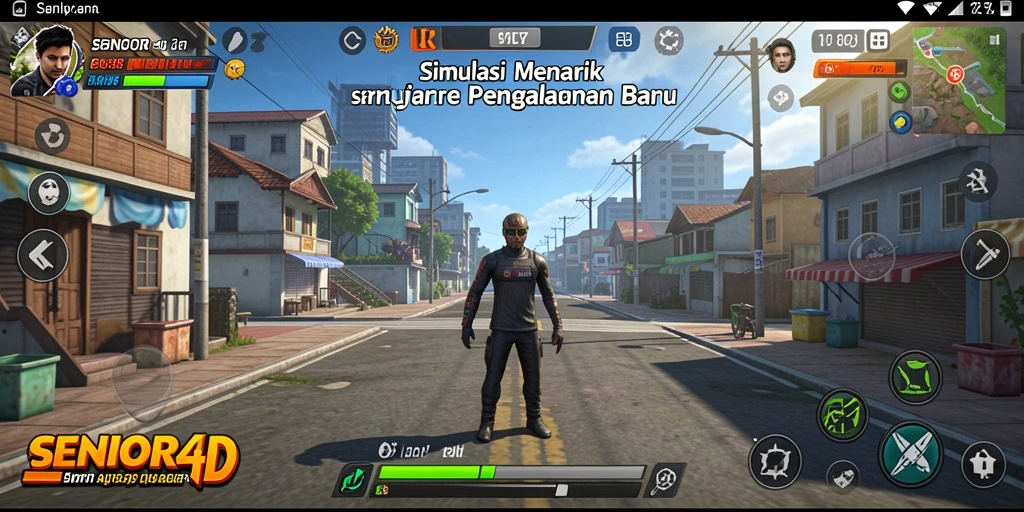 Tangkapan layar aksi gameplay dari SENIOR4D yang menarik.