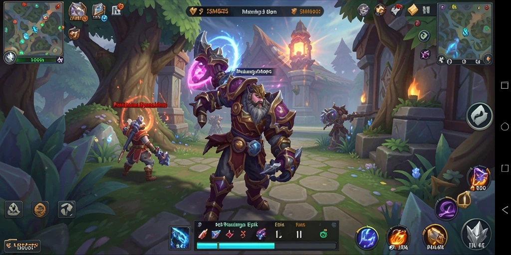 Tangkapan layar gameplay SM605 yang menampilkan aksi pertarungan epik di dunia MMORPG.