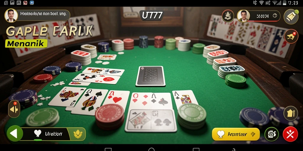 Tampilan gameplay UT77 yang seru dan dinamis dalam permainan Gaple.