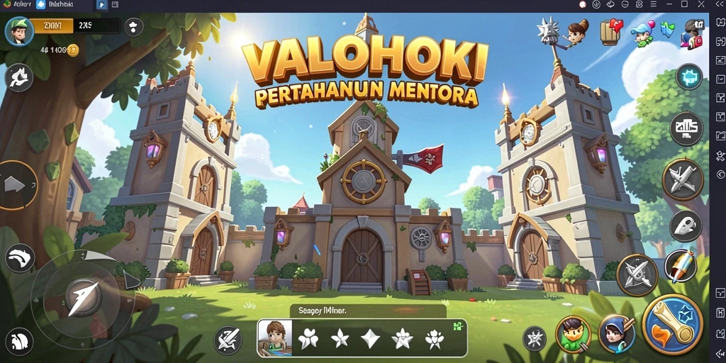 Tampilan gameplay VALOHOKI yang mengasyikkan dalam pertahanan menara.